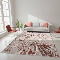 Smart Living Luxury Soft Modern Shimmer Sunset Rug for Living & Bedroom in Pink | Size: 80cm x 150cm