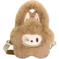 Unisex Plush Lafufu Shoulder Bag - Blue And Brown