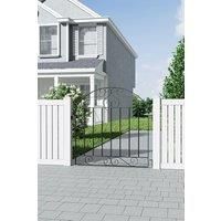 85cm W x 90cm H Modern Metal Arched Garden Fence Swing Gate