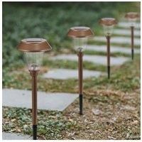 6Pcs Outdoor Solar-Powered Stainless Steel Lawn Light