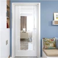 28cm W x 118cm H Metal Frame Rectangular Door Hanging Mirror Dressing Wall Mirror, White