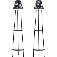 2 Pack Double Tier Solar-Powered Plant Stand Light