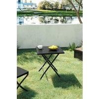 Square Folding Outdoor Rattan Bistro Dining Table
