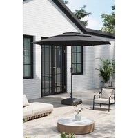 3-Tier Outdoor Garden Umbrella with Crank and Fillable Stand