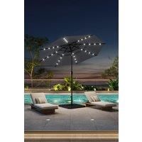 Outdoor 3-Tier Garden Umbrella with Solar Lights and HDPE Base