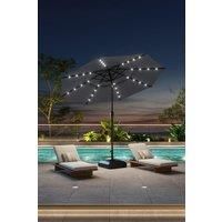 Outdoor 3-Tier Garden Umbrella with Solar Lights & Fillable Stand