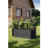 Outdoor Oval-Shaped Galvanized Steel Raised Garden Bed