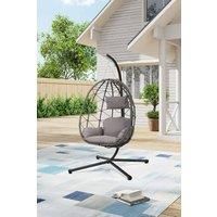 Freestanding Hanging Chair with Stand and Cushion for Indoor & Outdoor