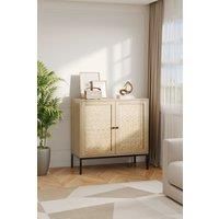 Rustic Bamboo Sideboard with Woven Doors