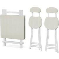 3pcs 100cm Folding Table and 2 Chairs Set Indoor Outdoor Kitchen Dining Set Furniture