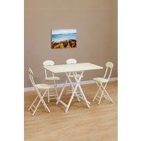 5pcs Folding Table and 4 Chairs Set Indoor Outdoor Bistro Kitchen Dining Set Furniture