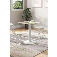 3pcs Square Table and 2 Chairs Set Indoor Outdoor Bistro Dining Set