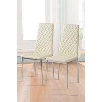2pcs PU Leather Upholstered High Back Modern Dining Chairs