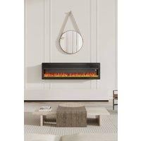 50 Inch Recessed Electric Fireplace with 3 Installation Methods, Remote Control,12 Adjustable Flames