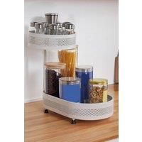2-Layer Rotating Spice Rack Desktop Storage Shelf Kitchen Bathroom
