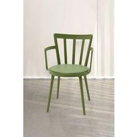 4Pcs PP Dining Chairs PU Leather Padded with Armrest