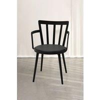 4Pcs PP Dining Chairs PU Leather Padded with Armrest