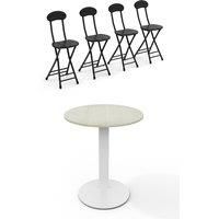 5pcs Round Table and 4 Chairs Set Bistro Coffee Table Dining Set Furniture