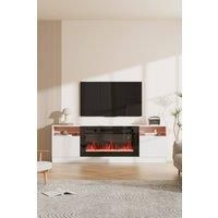 Recessed Electric Fireplace TV Stand with Remote Control