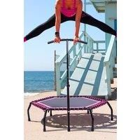 48in Bungee Cords Hexagonal Pink Trampoline with Adjustable TBar Handle