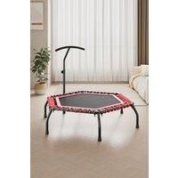 48 Inch Elastic Hexagonal Trampoline with Adjustable T-bar Handle