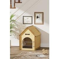 Wooden Pet House with Iron Door and Dog House