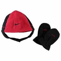 Nike Babies Unisex Trapper Hat & Mittens Set Fleece Infants Age 12-24 Months New