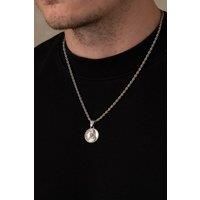 Outrage London Men's Men's Silver St. Mary Pendant Necklace | Size: 22 inches