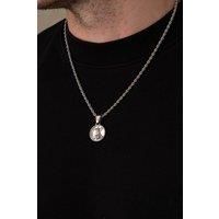 Outrage London Men's Silver St Micheals Pendant | Size: 18 inches