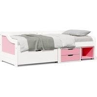 Day Bed with 3 Drawers without Mattress IRUN White&Pink 90x200 cm