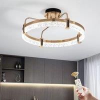 Modern Dimmable Gold Ceiling Light 50W with Acrylic in Crystal Shape