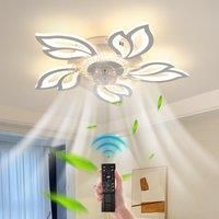 Modern White Led Acrylic Ceiling Fan Light with Remote