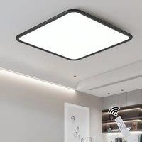 1 - Light 50cm Simple Square LED Flush Mount Black