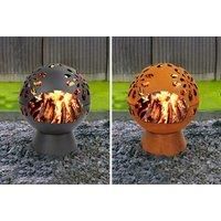 Globe Fire Pit & Waterproof Cover - Black Or Rusted!
