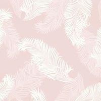 Hoopla Feathers Pale Pink Matt Wallpaper Sample