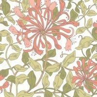 Hoopla Honeysuckle Leaf Trail Matt Wallpaper Pink Sample