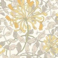 Hoopla Honeysuckle Leaf Trail Warm Grey Matt Wallpaper Sample