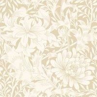 Hoopla Chrysanthemum Flax Matt Wallpaper Sample