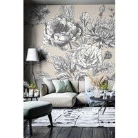 Large Rose Toile Wall Mural