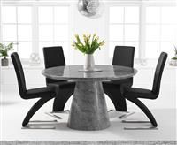 Ravello 130cm Round Grey Marble Dining Table with Hampstead Chairs