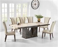 Tenore 220cm Marble Effect Dining Table with Alpine Chairs
