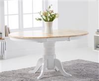 Epsom White And Oak Painted Extending Dining Table