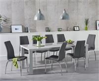 Atlanta 200cm Light Grey High Gloss Dining Table with Cavello Chairs