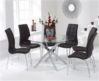 Denver 120cm Glass Dining Table with Calgary Chairs