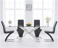 Juniper 160cm Glass Dining Table with Hampstead Z Chairs