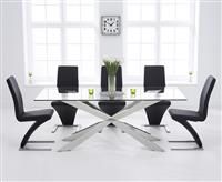 Juniper 200cm Glass Dining Table With 10 Grey Hampstead Z Chairs