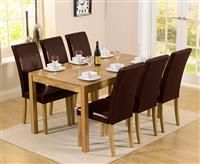 Oxford 150cm Solid Oak Dining Table with Albany Brown Chairs