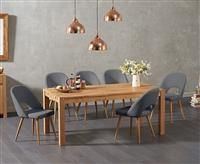 Verona 180cm Solid Oak Dining Table with Halifax Faux Leather Chairs