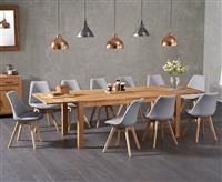 Verona 180cm Solid Oak Extending Dining Table with Duke Fabric Chairs