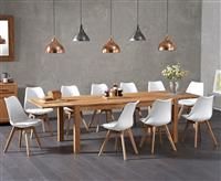 Verona 180cm Solid Oak Extending Dining Table with Duke Faux Leather Chairs